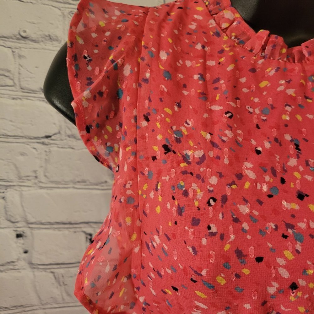 Aqua Girls' Flutter Speckle Print MIDI Dress - Picture 4 of 8